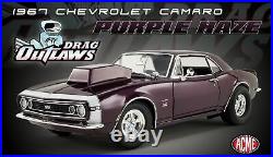 1/18 ACME Drag 1967 Chevrolet Camaro SS Outlaws Purple Haze A1805721 Brand New