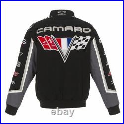 Authentic Camaro Collage Racing Embroidered Cotton Jacket JH Design Black