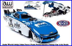 Auto World NHRA 2023 John Force Peak Proformance 124 Diecast Funny Car AWN019