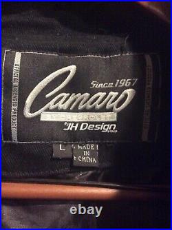 Chevrolet Camaro Car Black Jacket Large Cotton Embroidered Patches Logo Pin Flag