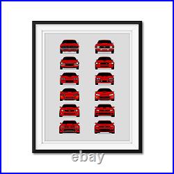 Chevy Camaro Generations Poster Print History Evolution of the Chevrolet Camaro