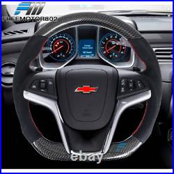 Fits 12-15 Chevy Camaro CF & Alcantara Steering Wheel With Red Stitching