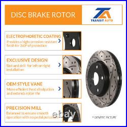 Front Drill Slot Disc Brake Rotors Semi-Metallic Pad Kit For Chevrolet Camaro SS