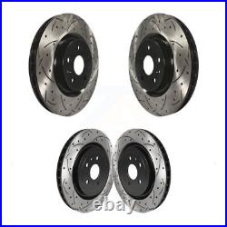 Front Rear Coated Drilled Slotted Disc Brake Rotors Kit For Chevrolet Camaro
