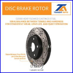 Rear Coated Drilled Slot Disc Brake Rotor Pair For Chevrolet Camaro Cadillac CTS
